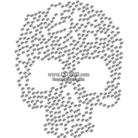 Evil Skull Rhinestone Hotfix Motif for Mask